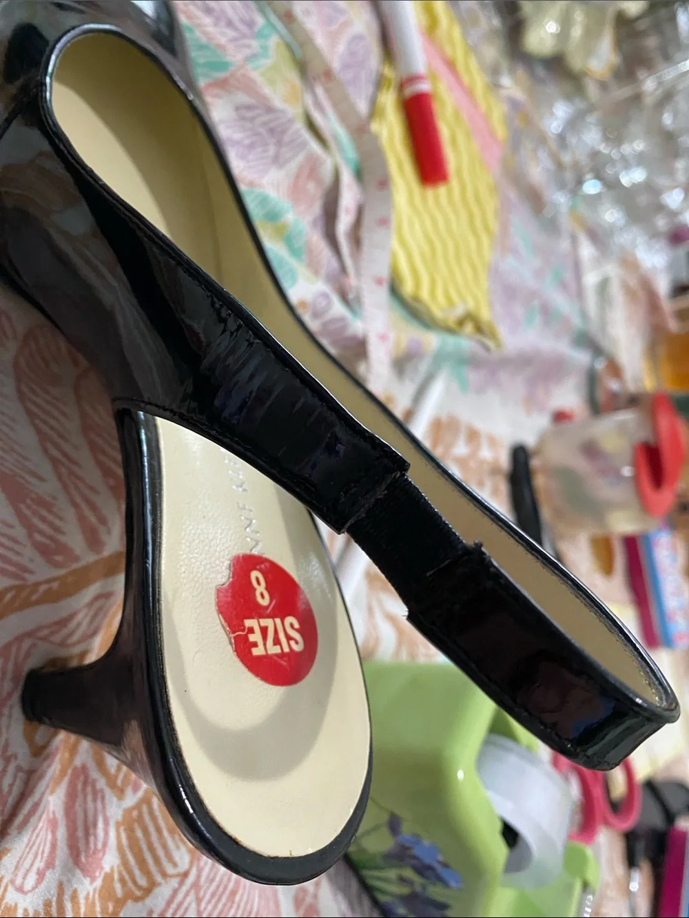 Real Patent Leather Slingback Heels. Size 8. Worn once. Leathe insole and bottom